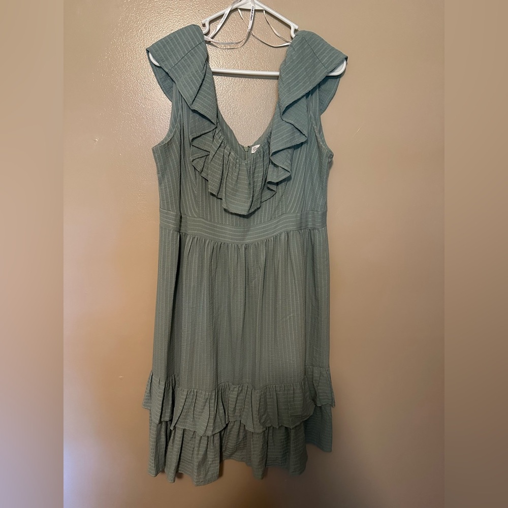 Calvin Klein Textured Green Dress